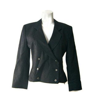 Vintage Gray Attache Herman Geist Cropped Jacket Blazer Size 6 ILGWU 80s Made in
